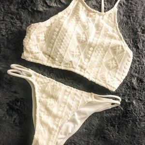 ❌SOLD❌Xs Athletic Cheeky Ivory Lace Bikini